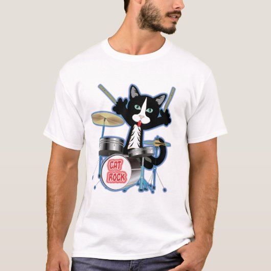 Cat Rock Drums T-shirt (Voorkant)