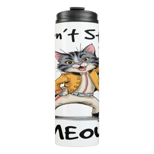 Cat Rock-ster houdt niet op met miauwen Thermosbeker (Voorkant)