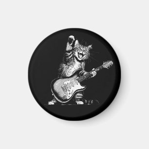 Cat Rockin' the Guitar, een muziekliefhebber Magneet