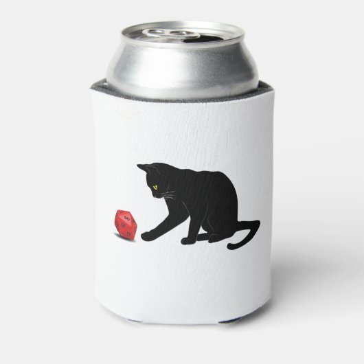 Cat Rolling Dice RPG rollspellen Blikjeskoeler (Blikje Achterkant)