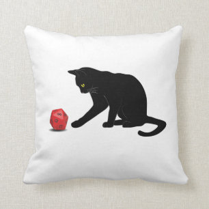 Cat Rolling Dice RPG rollspellen Kussen