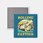 Cat Rolling Fatties Funny For Men Women  Magneet (Voorkant / Achterkant)