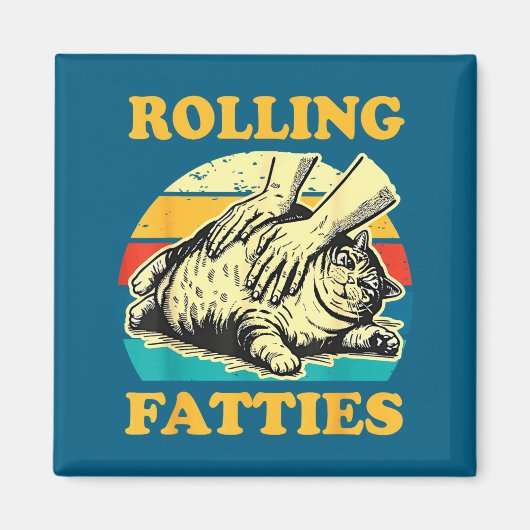 Cat Rolling Fatties Funny For Men Women  Magneet (Voorkant)