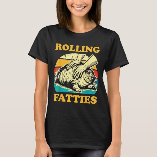 Cat Rolling Fatties Funny For Men Women  T-shirt (Voorkant)