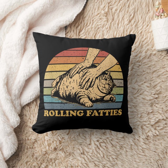 Cat Rolling Fatties Grappig Kussen (Deken)