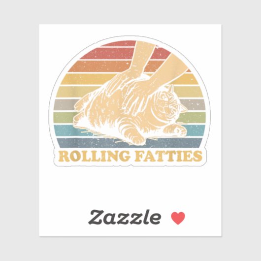 Cat Rolling Fatties Grappig Sticker (Vel)