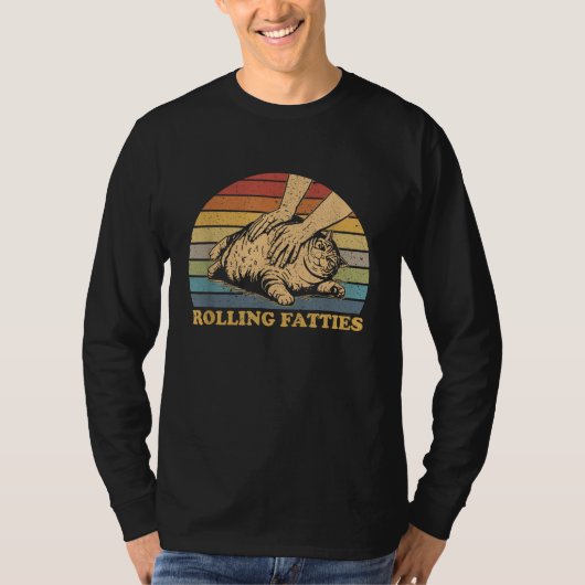 Cat Rolling Fatties Grappig T-shirt (Voorkant)
