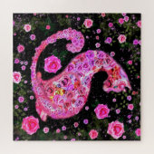 Cat Rose Jigsaw Puzzle - Peinture - Rose (Horizontal)