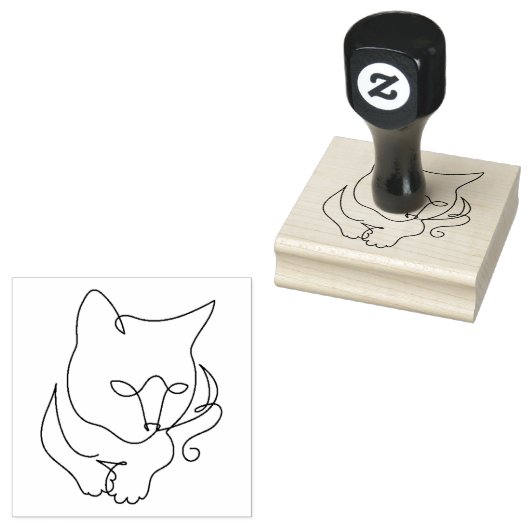 Cat rude mood tekening 	rubberstempel (Gestempeld)