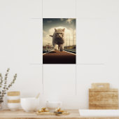 Cat Running, Track en Field Poster (Keuken)