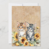Cat Rustieke Zonnebloemen en Kittens Verjaardags K (Achterkant)