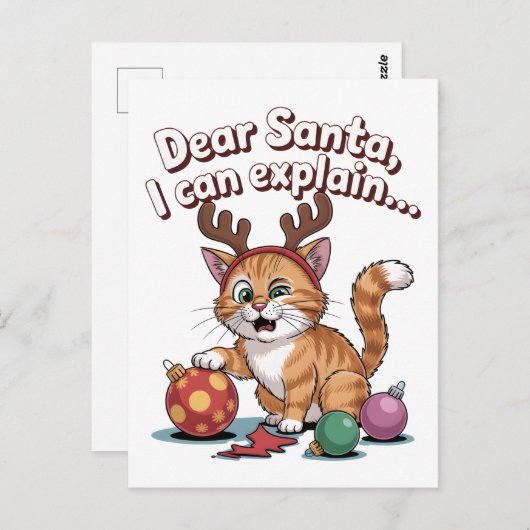 Cat’s Christmas Plan Briefkaart (Voorkant / Achterkant)