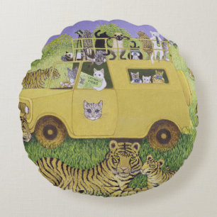 Cat Safari Rond Kussen
