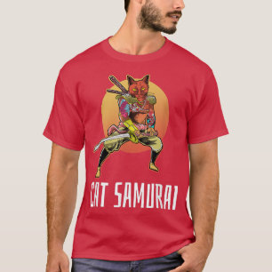 Cat Samurai Japanse sad Aesthetic Edgy Streetwea T-shirt