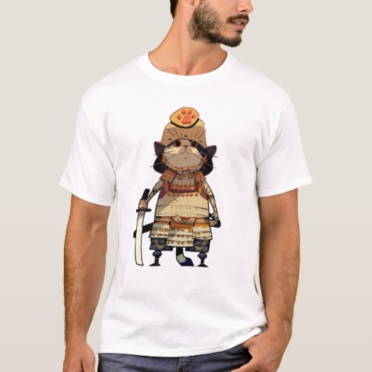 Cat Samurai Tシャツ T-shirt (Voorkant)