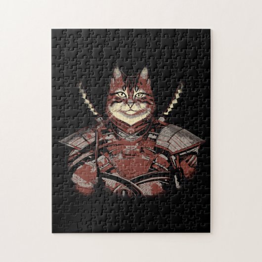 Cat Samurai Warrior Japans Legpuzzel (Verticaal)