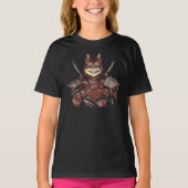 Cat Samurai Warrior Japans T-shirt (Voorkant)