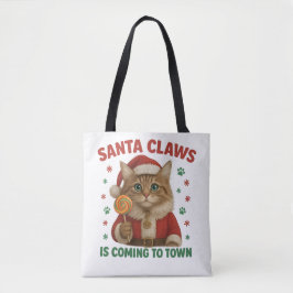Cat Santa Claws Tote Draagtas