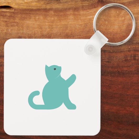 Cat Says Hallo Sleutelhanger (Achterkant)