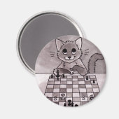 Cat schaakmagneet magneet (Voorkant / Achterkant)