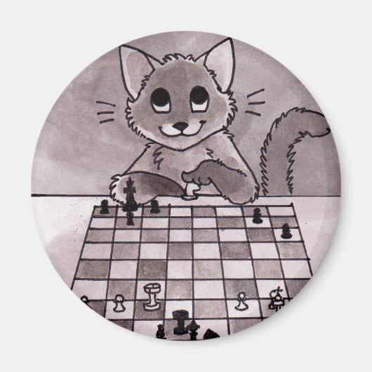 Cat schaakmagneet magneet (Voorkant)