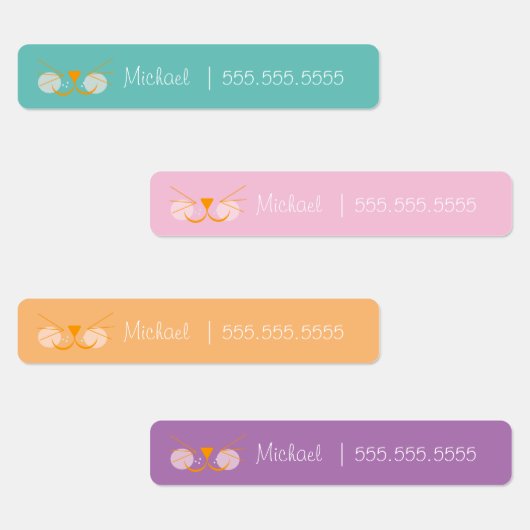 Cat School Class Lunch Naam Nummer Labels (Groep)