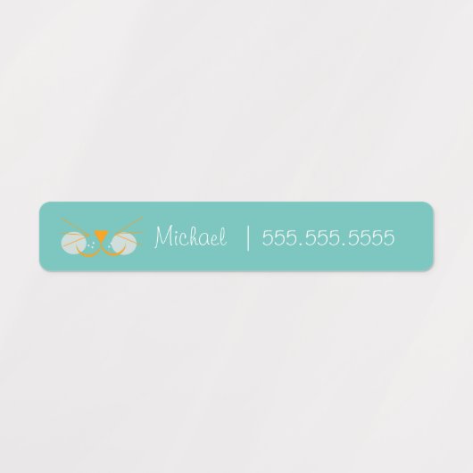 Cat School Class Lunch Nom Numéro Étiquette (Design 1)