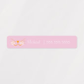 Cat School Class Lunch Nom Numéro Étiquette (Design 2)