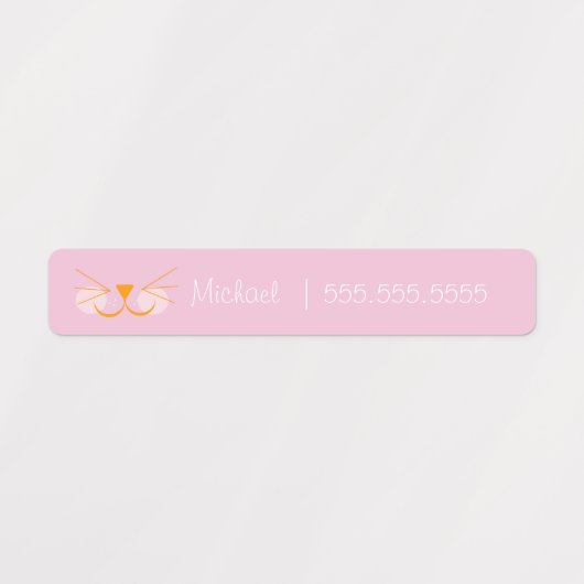 Cat School Class Lunch Nom Numéro Étiquette (Design 2)