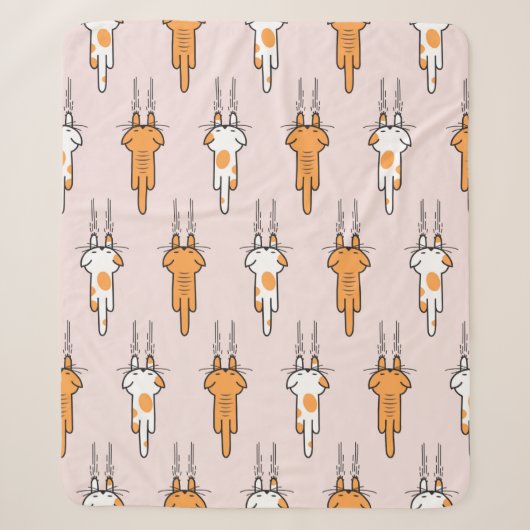 Cat scratch seamless pattern sherpa deken (Voorkant)