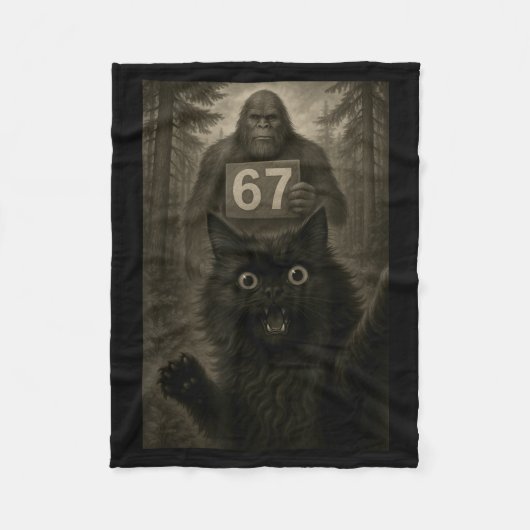 Cat Selfie 67 Meme Six Seven Funny Bigfoot  Fleece Deken (Voorkant)