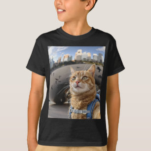 Cat Selfie bij Chicago Bean Kinder Basic T-Shirt