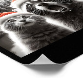 Cat Selfie Racoon Funny Santa Christmas Dog  Poster (Hoek)