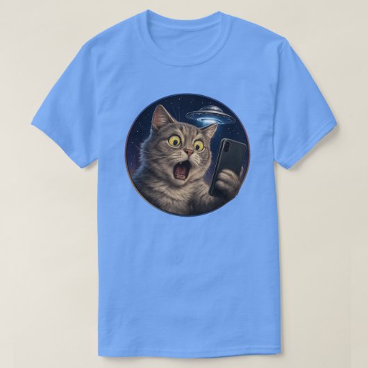 Cat Selfie UFO T-shirt (Design voorkant)
