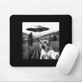 Cat Selfie With Alien Ufo Funny Cat Alien Bigfoot Muismat (Met muis)