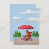 Cat Servant en Poedel Note Kaart (Voorkant / Achterkant)