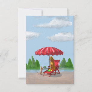 Cat Servant en Poedel Note Kaart