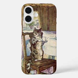 Cat Serving Tea - Beatrix Potter iPhone 16 Hoesje