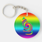Cat Shaped Rainbow Twirl Sleutelhanger (Voorkant)