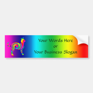 Cat Shaped Rainbow Twist Bumpersticker