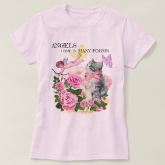 CAT-SHIRT, engelen, in vele vormen, COTTAGE, ROZEN T-shirt