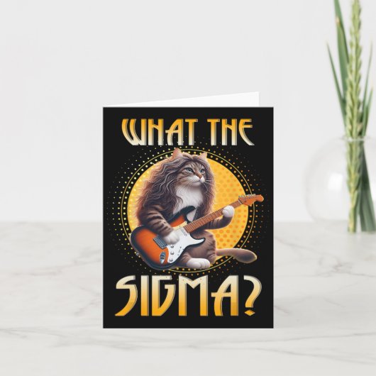 Cat Sigma Shirt Funny Sigma Brainrot Meme Rizz Sig Kaart (Voorkant)