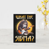 Cat Sigma Shirt Funny Sigma Brainrot Meme Rizz Sig Kaart (Gele Bloem)