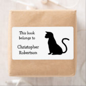 Cat Silhouette Book Bord Etiket (Insitu)