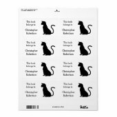 Cat Silhouette Book Bord Etiket (Full Sheet)