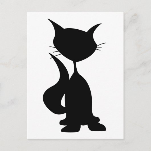 Cat Silhouette Briefkaart (Voorkant)
