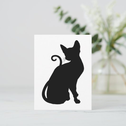 Cat Silhouette Briefkaart (Staand voorkant)