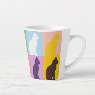 Cat silhouette colorful latte mok
