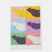 Cat silhouette colorful theedoek (Verticaal)