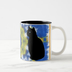 Cat Silhouette en Tie Dye Mok